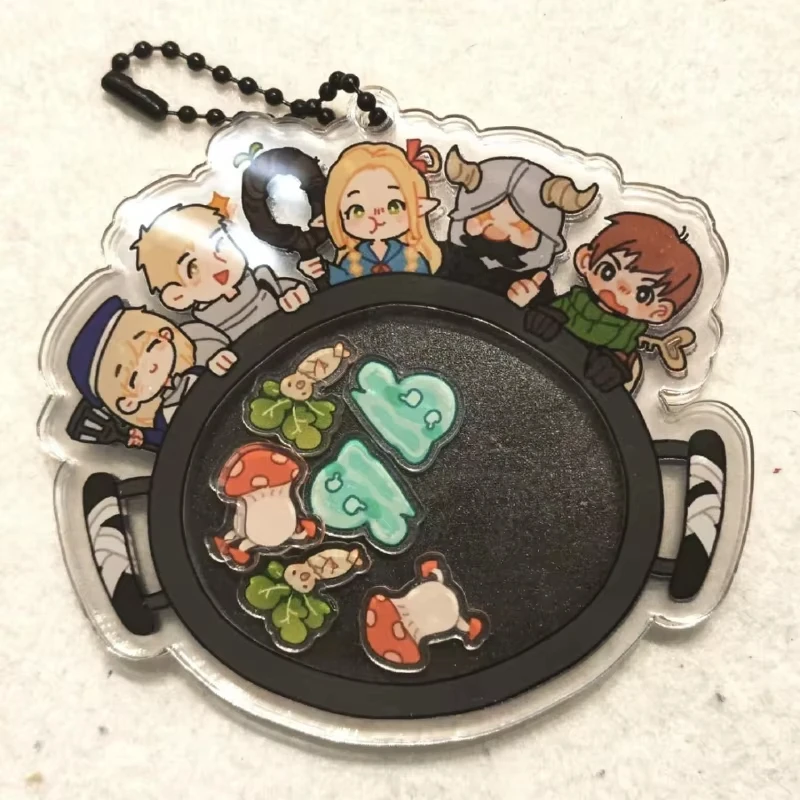 Anime Delicious in Dungeon Marcille Falene Cosplay Keychain Acrylic Keyring Key Chain Kawaii Bag Pendant Accessories Prop