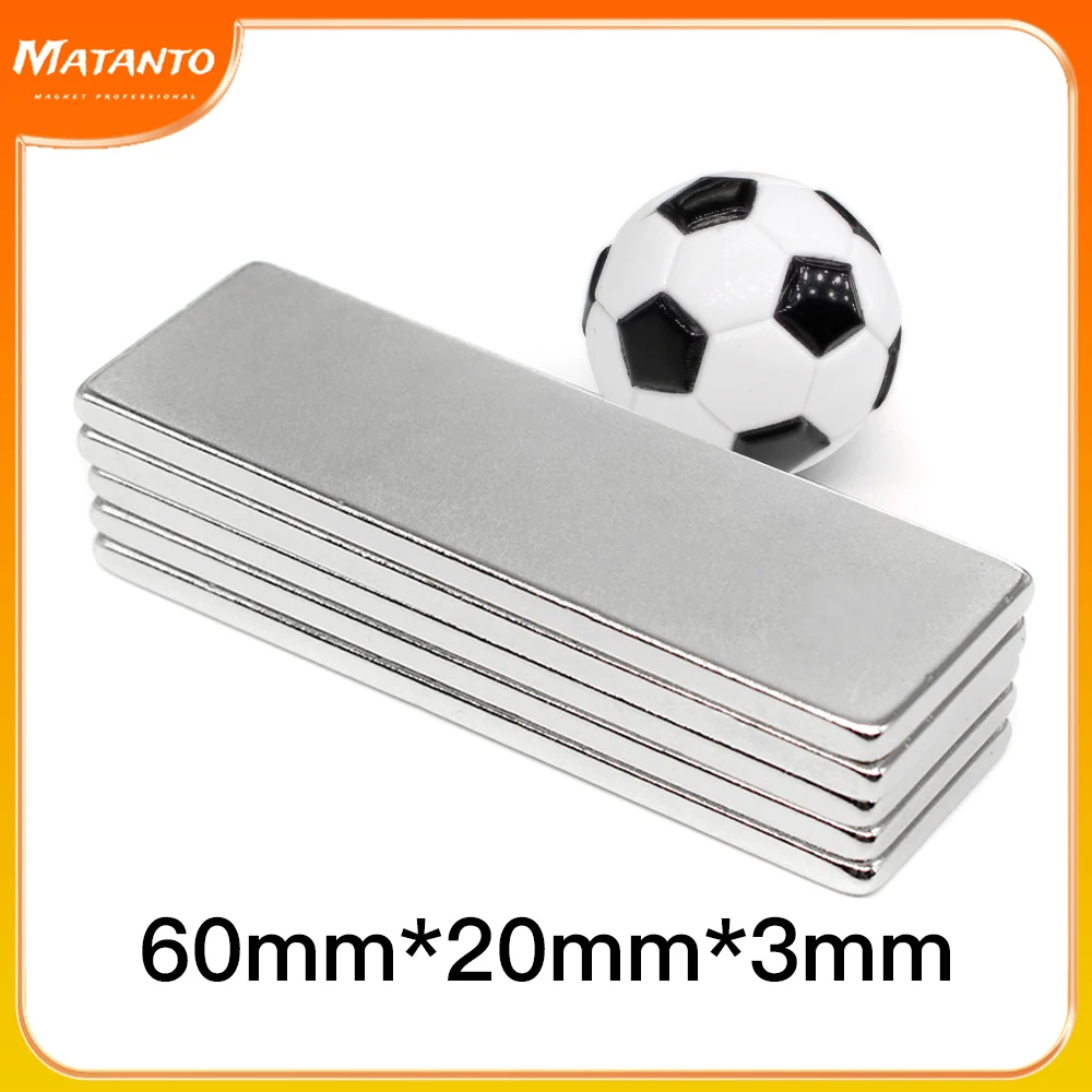 1/2/5/10/15PCS 60x20x3mm Block Strong Powerful Magnets 60x20x3 Rare Earth Neodymium Magnet N35 Permanent NdFeB Magnet 60*20*3