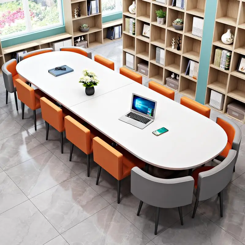 Oval Conference Long Table Simple Modern Conference Room Table and Chair