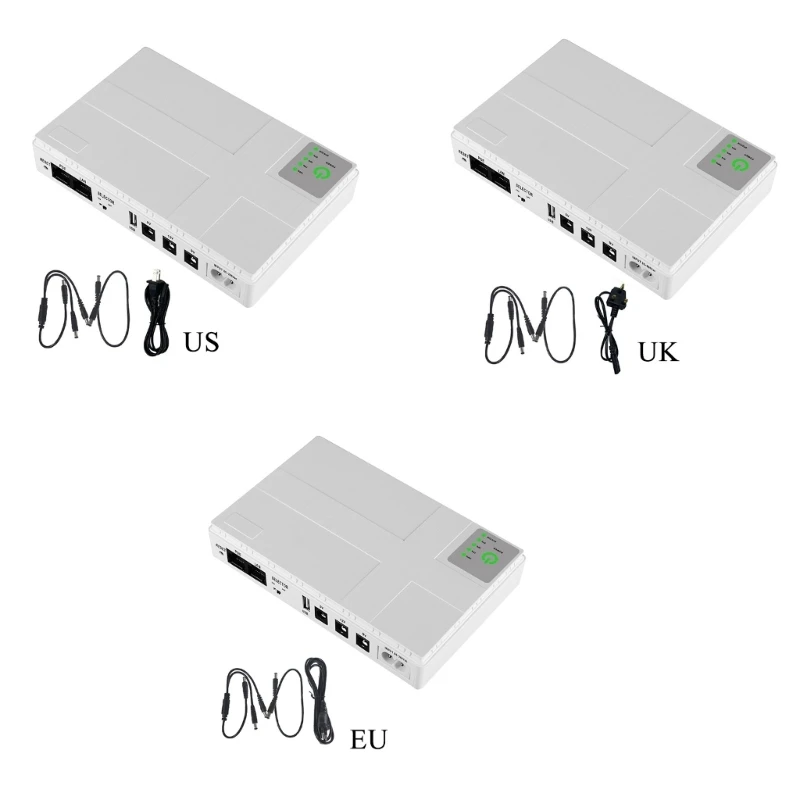 UPS 10400mAh UPS 5V 9V 12V 1A LCD Monitoring Screen, Standby Power, USB Charging,Uninterruptible Power Supply Battery D46B