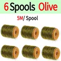 6 Carretes de Hilo de Coser Color Oliva