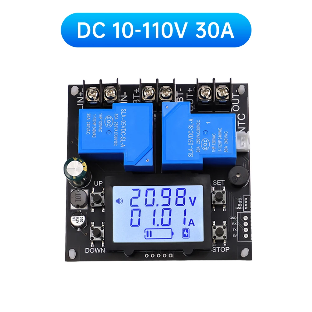 DC 10-110V 30A Coulometer Battery Capacity Indicator  Tester Voltage Current Indicator Automatic Battery Charge Discharge Moduel