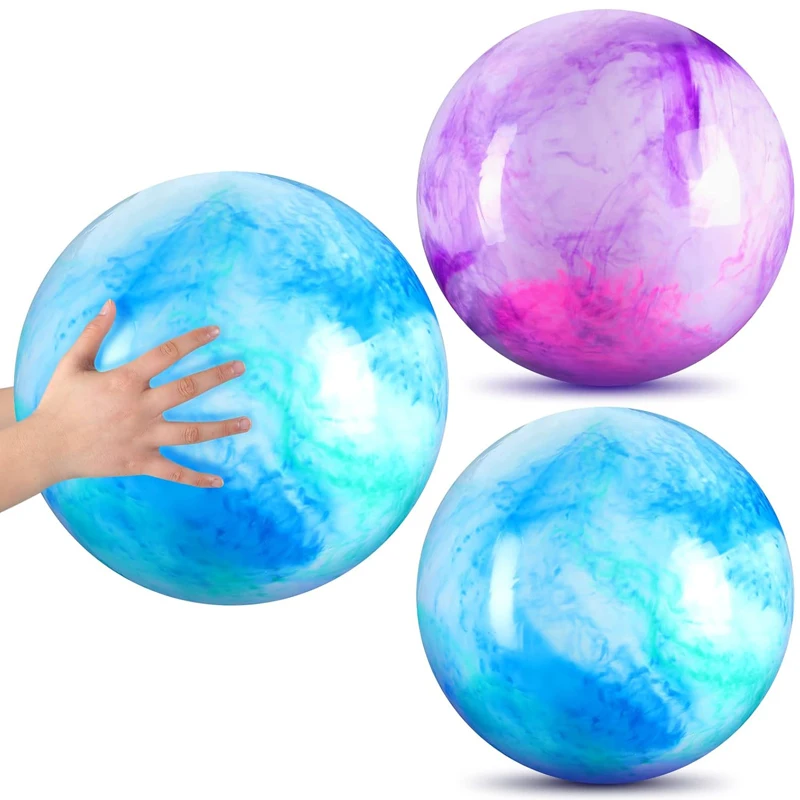 Marbleized Bouncy Balls 12Inch Inflatable Sensory Toys For Kids Play Party Games Park Backyard Beach Indoor Outdoor Playground