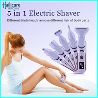 Electric Razors 5 In 1 for Women Cordless Bikini Trimmer Face Shavers Hair Removal for Underarms Legs Ladies Body Trimmer