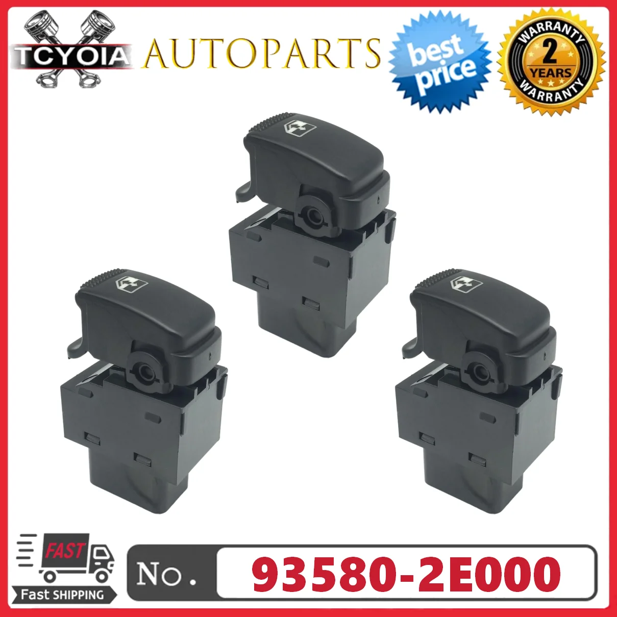 

3/10pcs Single Power Window Lifter Switch 93580-2E000 935802E000 For Hyundai Tucson 2005-2010