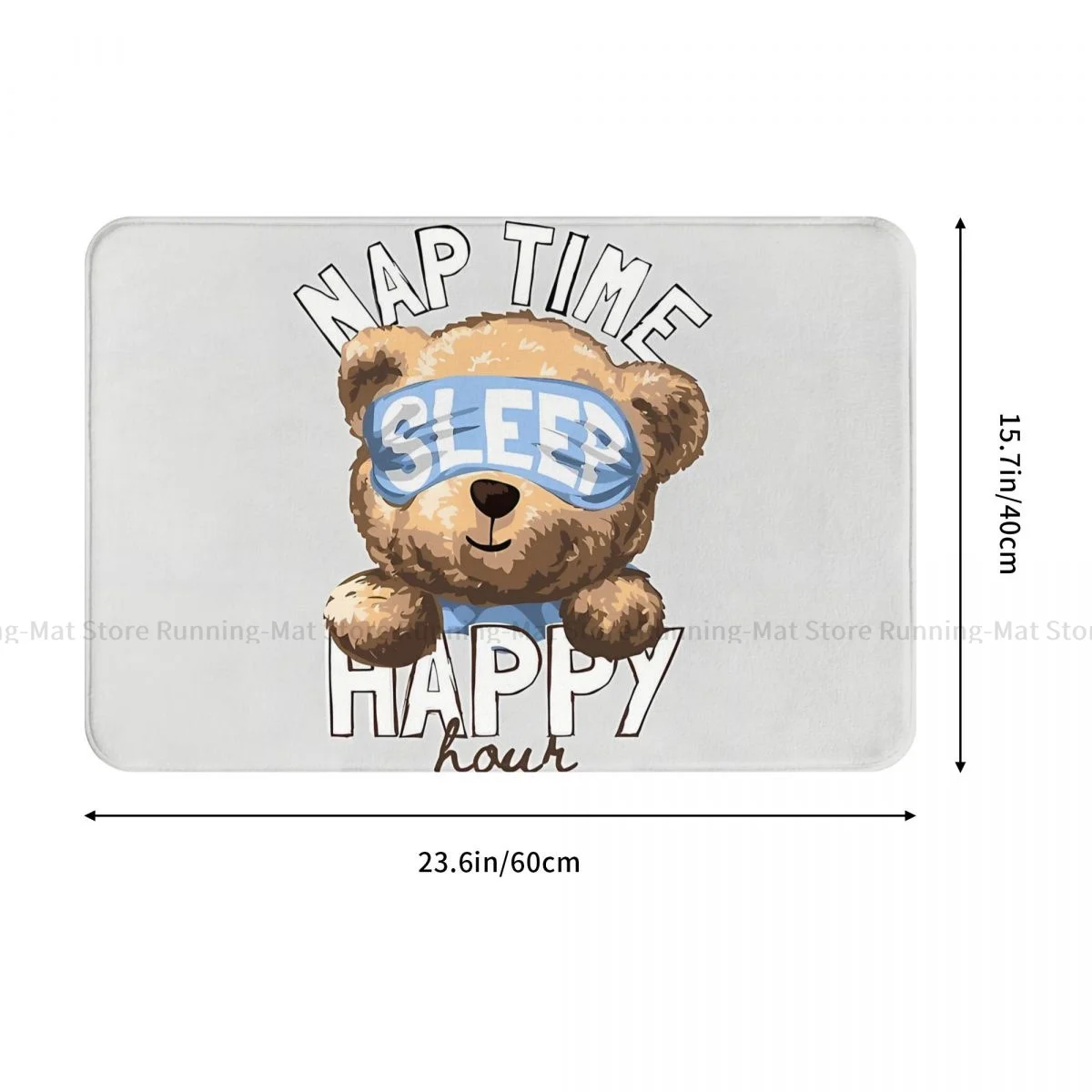 Teddy Bear Bedroom Mat Nap Time Happy Hour Doormat Living Room Carpet Entrance Door Rug Home Decoration