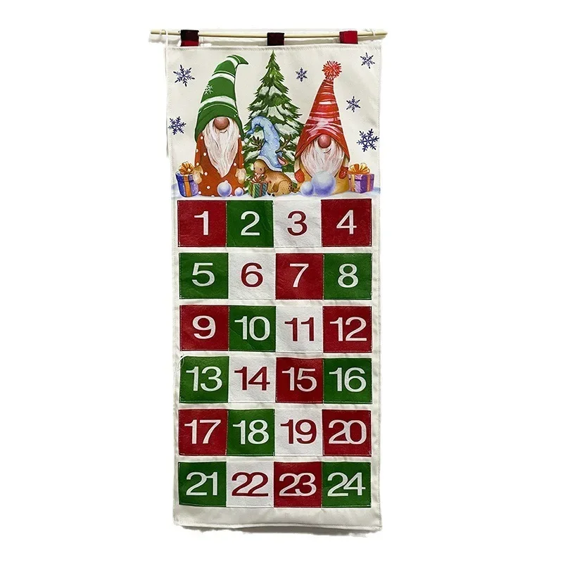 

Christmas Countdown Calendar Bag Xmas Wall Decor Merry Christmas Hanging Decor Joy 2025 Noel Decor For Home Kids Favor