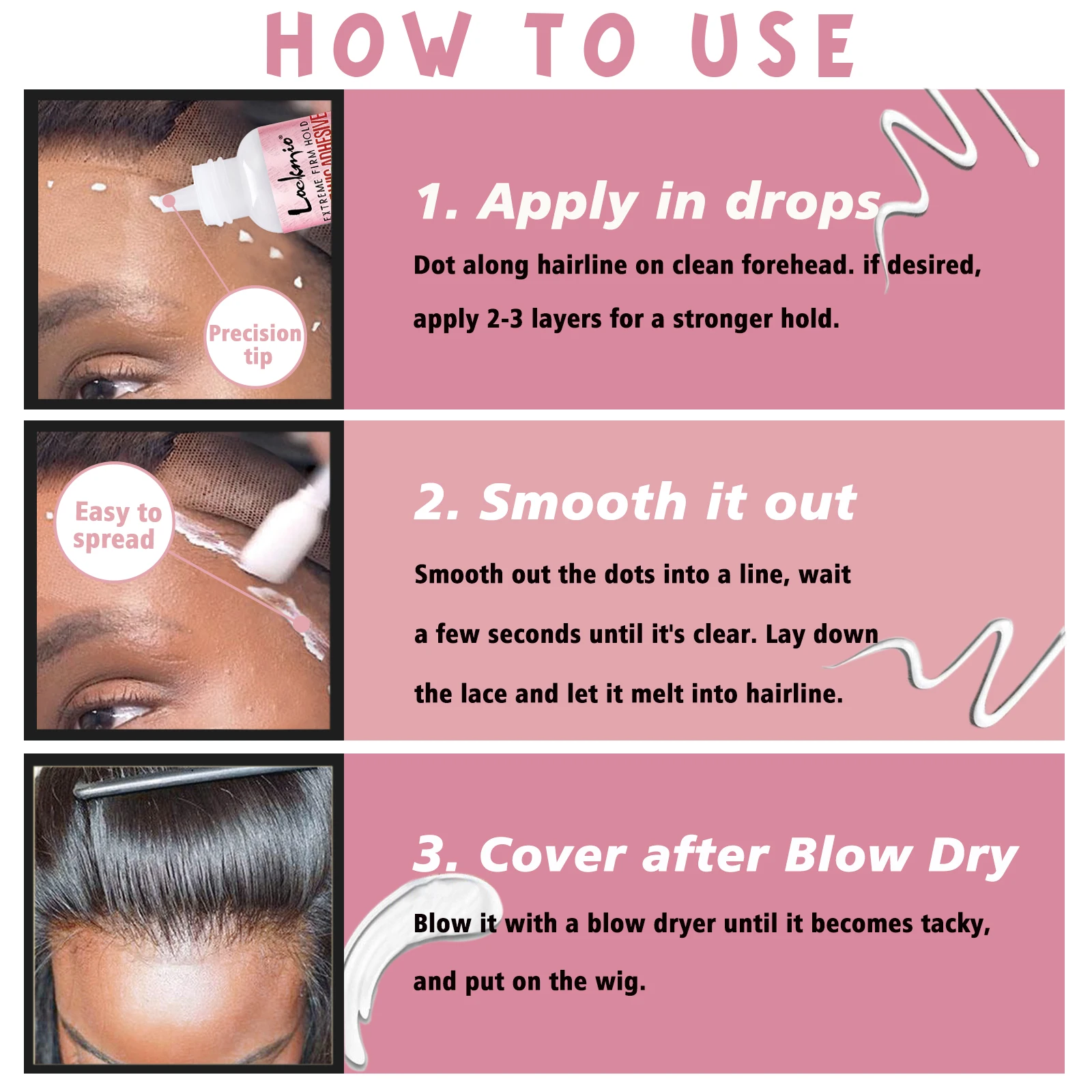 Strong Hold Lace Wig Glue 38ml Fast Dry Waterproof Toupee Adhesives Skin Color Wig Cap Eyebrow Knife Lace Wigs Bond for Beginner image 5