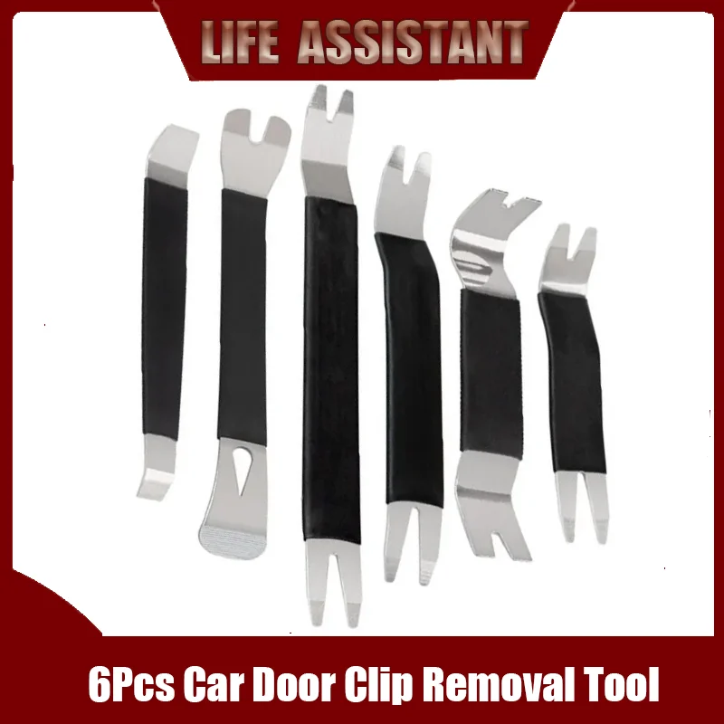 6Pcs Car Door Clip Removal Tool Kit for Dashboard, Audio, Radio Panel Repair and Disassembly.
