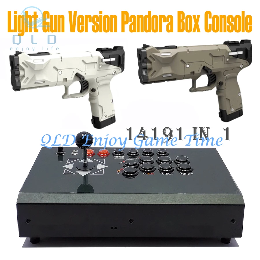 

Домашняя игровая консоль Pandora Light Gun версии 2025 года, аркадная боевая площадка 14191 в 1, контроллер PS2/ПК, USB-геймпад, 1-4 плееры