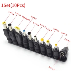 Universal for Notebook Laptop DC Power Charger Supply Adapter Tips Connector Jack to Plug Charging 1Set(10Pcs)