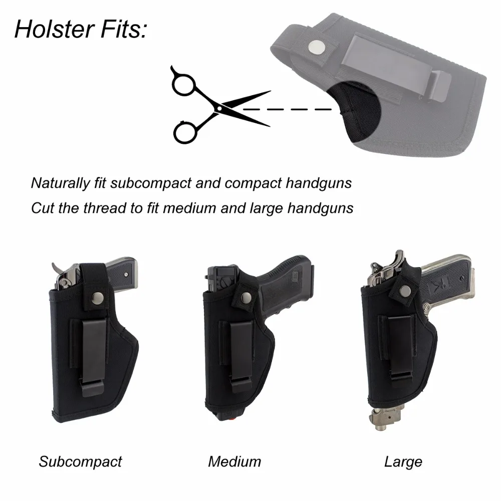 Tactical Gun Holster Concealed Carry Holsters Belt Metal Clip IWB OWB Holster Airsoft Gun Bag for All Sizes Handguns