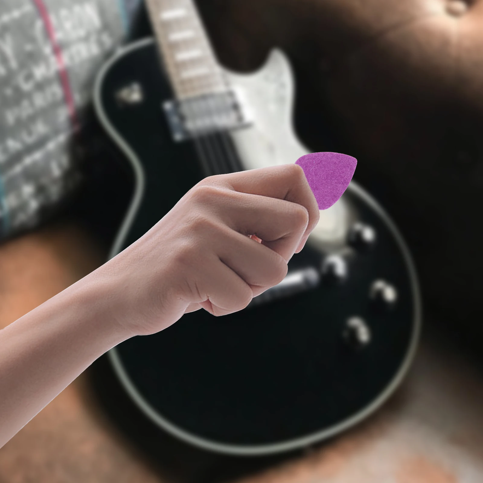 

6Pcs Felt Guitar Picks Professional Durable Wool Material Portable Guitar Practice Picks Compact Accessories Ukulele Plectrum