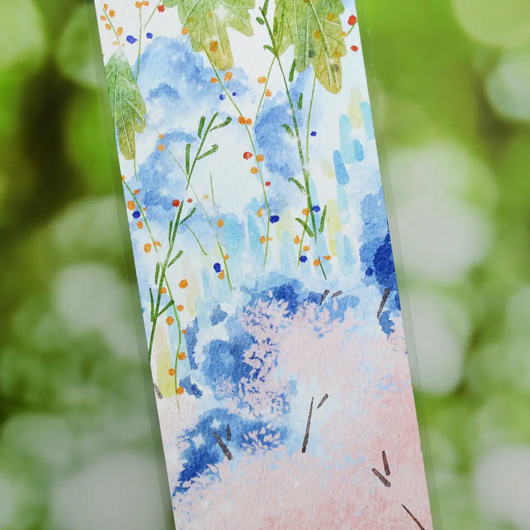 OKMT New  Journal Landscaping Green Plants Flower Decoration Stickers and Paper Tape Literary Style Ephemera
