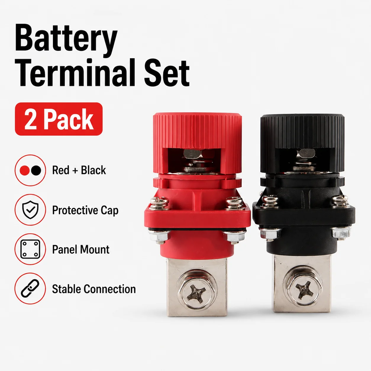 

400A Pure Copper Through-wall Terminal Post 2Pcs New Energy Solar PV Lithium Battery Terminal