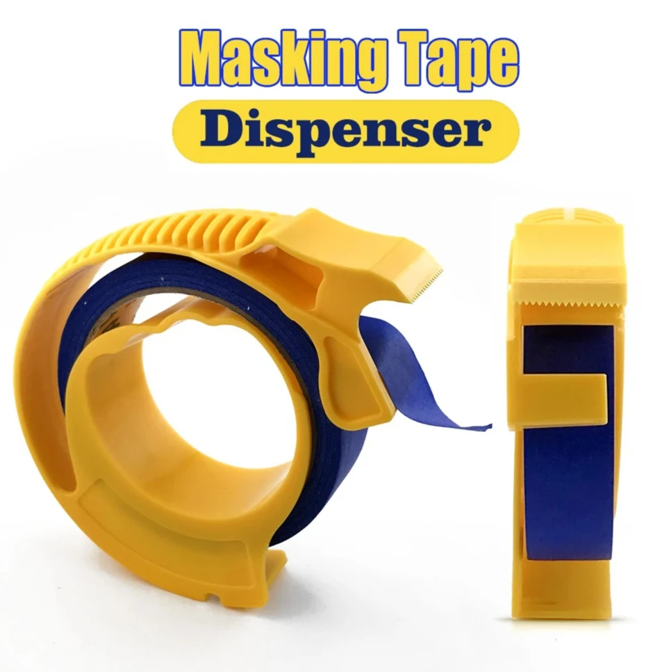 2 in 1 Tile Seam Tape Dispenser, Blue Masking Tape with Yellow Cutter for Crack Repair & Beautifying, Easy DIY Tool