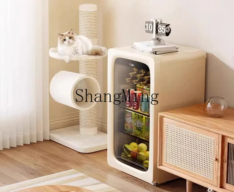 ZYY bar di ghiaccio beige piccolo frigorifero per soggiorno domestico frigorifero per bevande da ufficio per tè