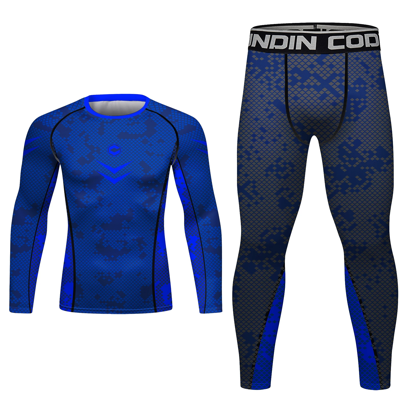 Cody Lundin Quick Dry Men's Rashguard 4 Piece Set Digital Camo Print Surfing Beach Cross Training Bodybuilding Workout Apparel