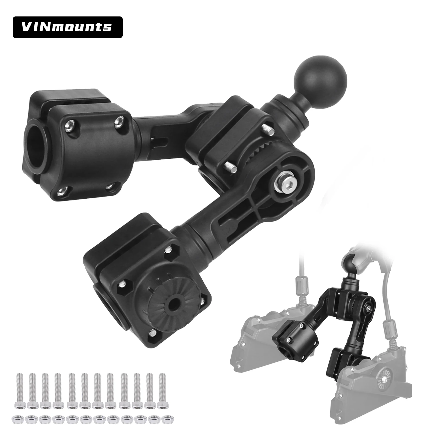 

1.5 Inch Ball Mount Adjustable Arm Sonar Sensor Pole VIN-TYQ-FD13 Marine Fish Finder Holder Universal Bracket Accessories