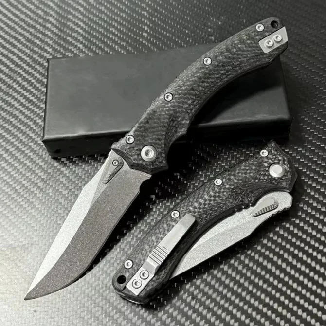 Amphibian Pocket Folding Knife M390MK Blade Carbon Fiber Handle Tactical Hunting Camping EDC Survival Tool Knives