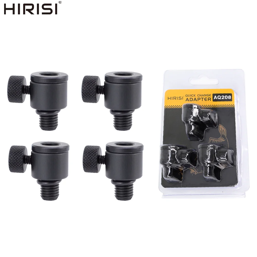 Hirisi Aluminum Carp Fishing Quick Change Connector Fishing Rod Bracket M3/8 Thread Quick Release Adapter for Bite Alarm AQ208