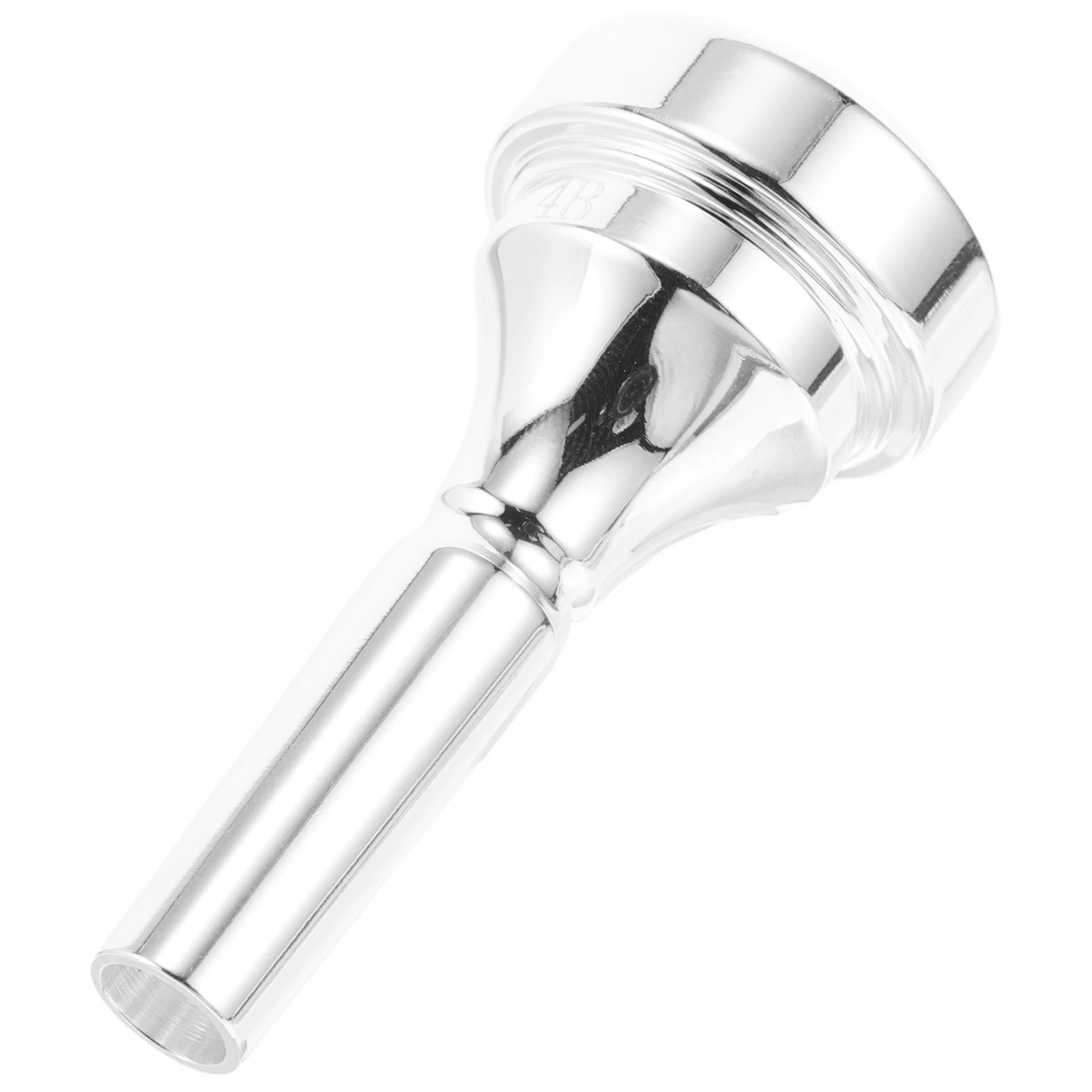 

Cornet Mouthpiece Brass Accessories 4B Short Horn Silver Plated Copper Instrument Beginners Musical Practice Easy Use
