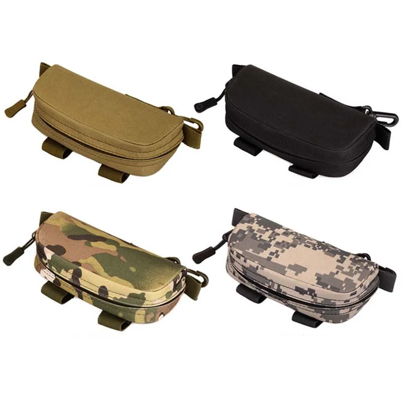 Outdoor Hunting Sunglasses Case Military Molle Pouch Goggles Storage Box 1000D Nylon Hard Eyeglasses Bag