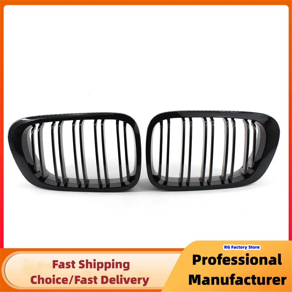 For BMW 3 Series E46 Coupe 2-Door 1998-2001 For M3 01-06 Front Bumper Kidney Grille Glossy Black Car Front Hood Racing Grill