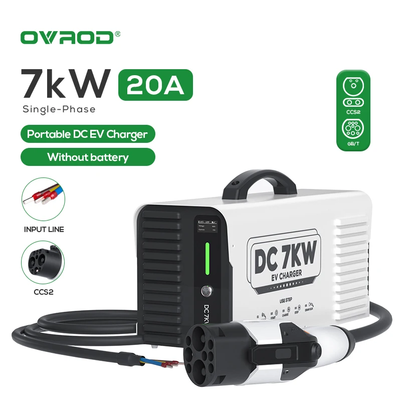 Ovrod Portable 7Kw DC Charger GB/T CCS EV ID4 Compatible 220V Electric Car Charger DC Charging Pile Station For Cars