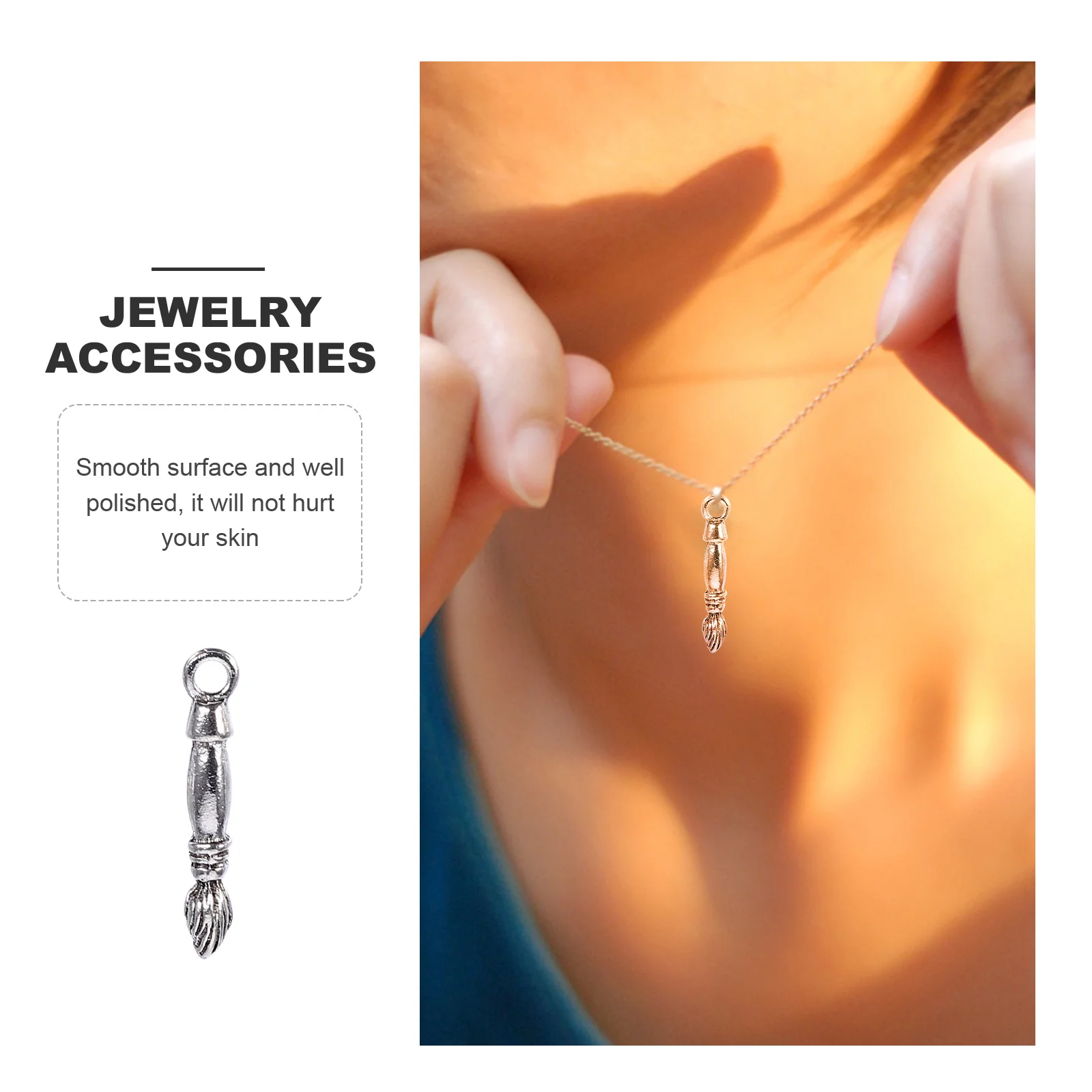 100Pcs Writing Pen Shaped Charms DIY Necklace Pendant Jewelry Making Material Alloy Keychain Pendants Alloy Jewelry Charms