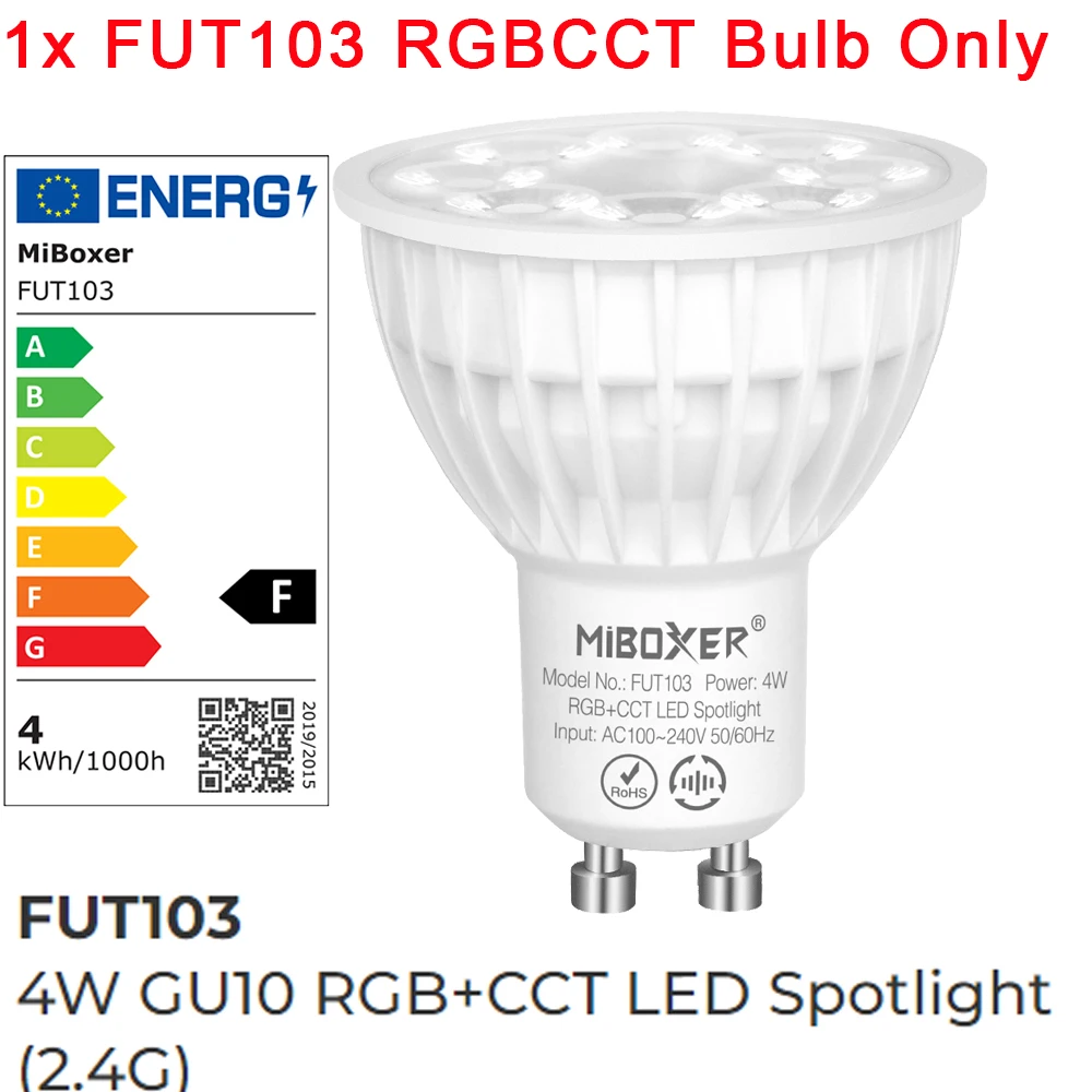 MiBoxer 2.4G RF LED-lamp MR16 GU10 E14 E27 LED-lamp 4W 5W 6W 9W 12W RGB + CCT LED-spotlamp Draadloze afstandsbediening WiFi APP-bediening