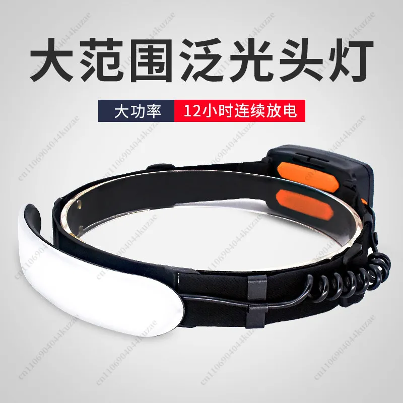 Rechargeable Bright LED Flood Headlamp, Waterproof Hard Hat Mounted Light for Construction, Greenhouse Maintenance Work
