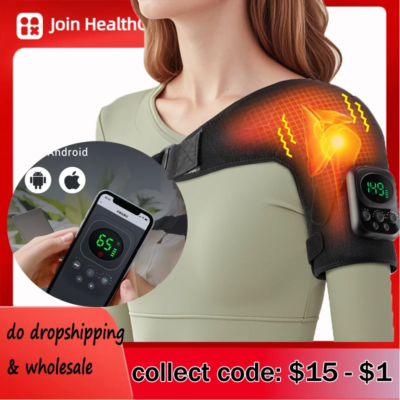 

Electric Heating Shoulder Massagers Vibration Electric Shoulder Brace Heating Pad Wireless Control Relax Muscle