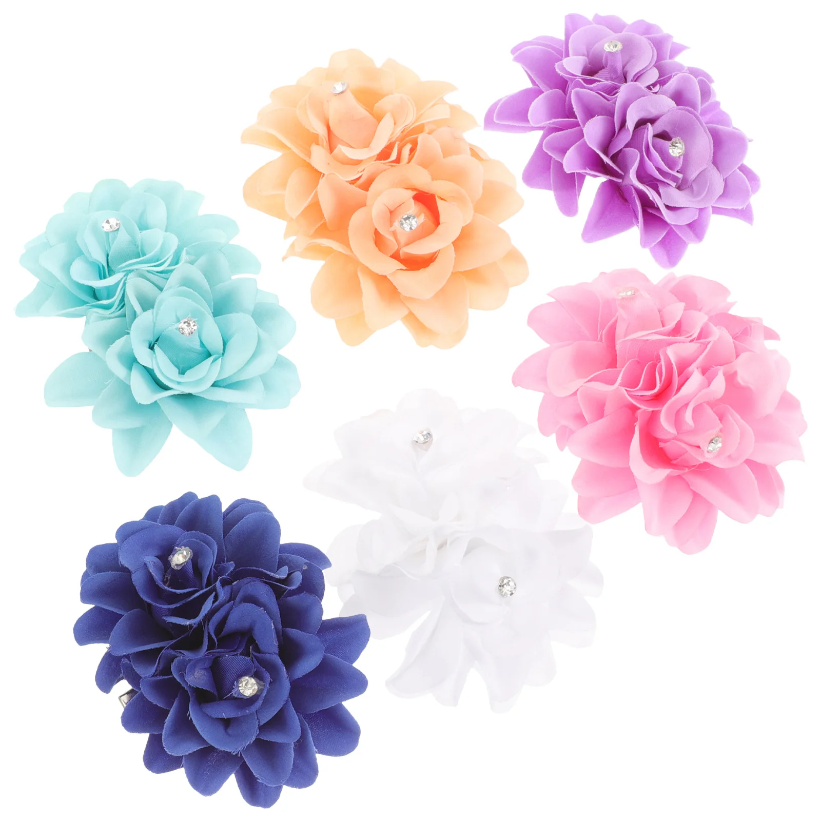 

6Pcs Rose Flower Hair Clips Rhinestone Bridal Hair Accessories for Women Girls Elegant Floral Barrettes