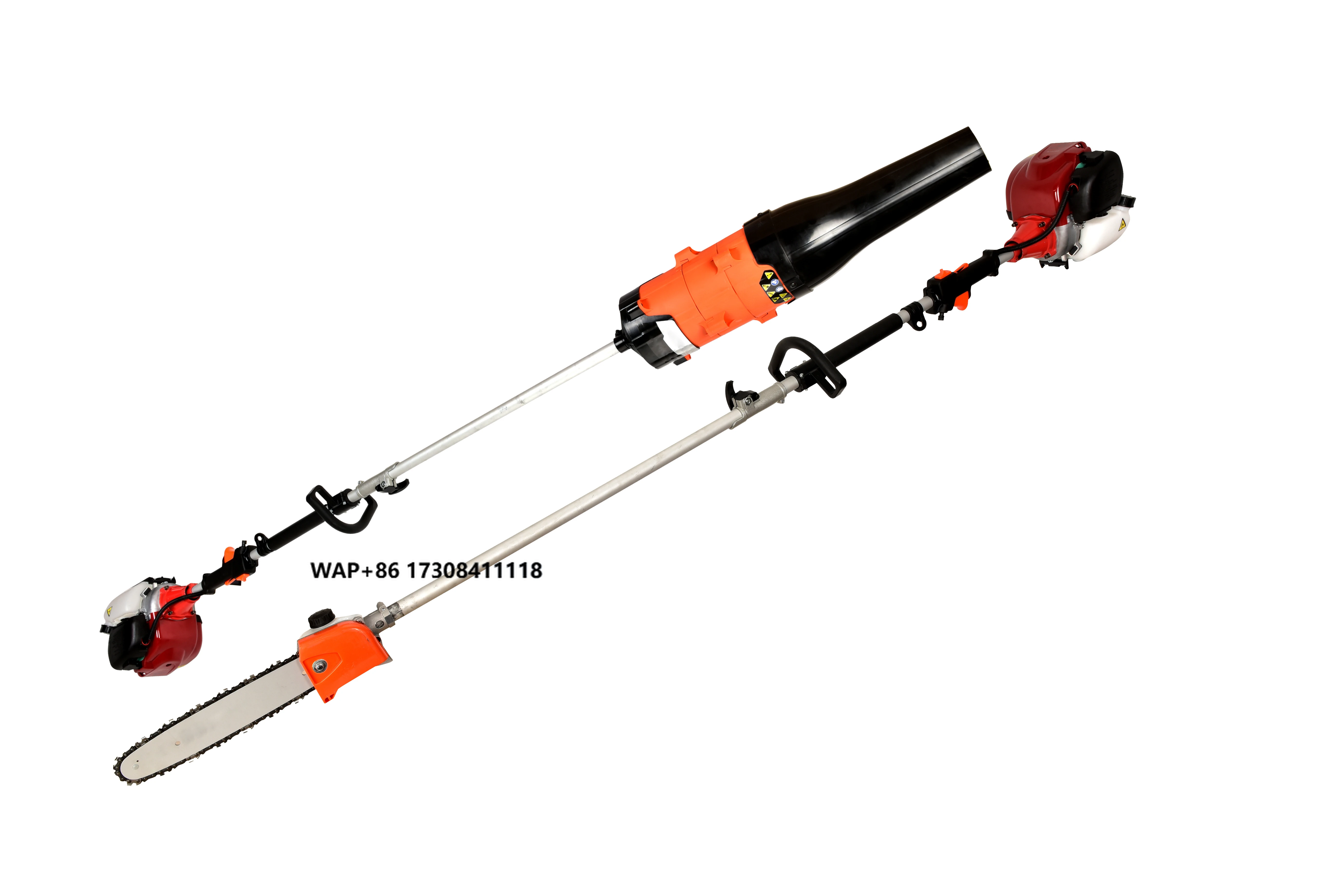 

Multi-Function Brush Cutter Grass Trimmer 10-in-1 Garden Tool with Hedge Trimmer, Chainsaw, Blower & Tiller Attachments