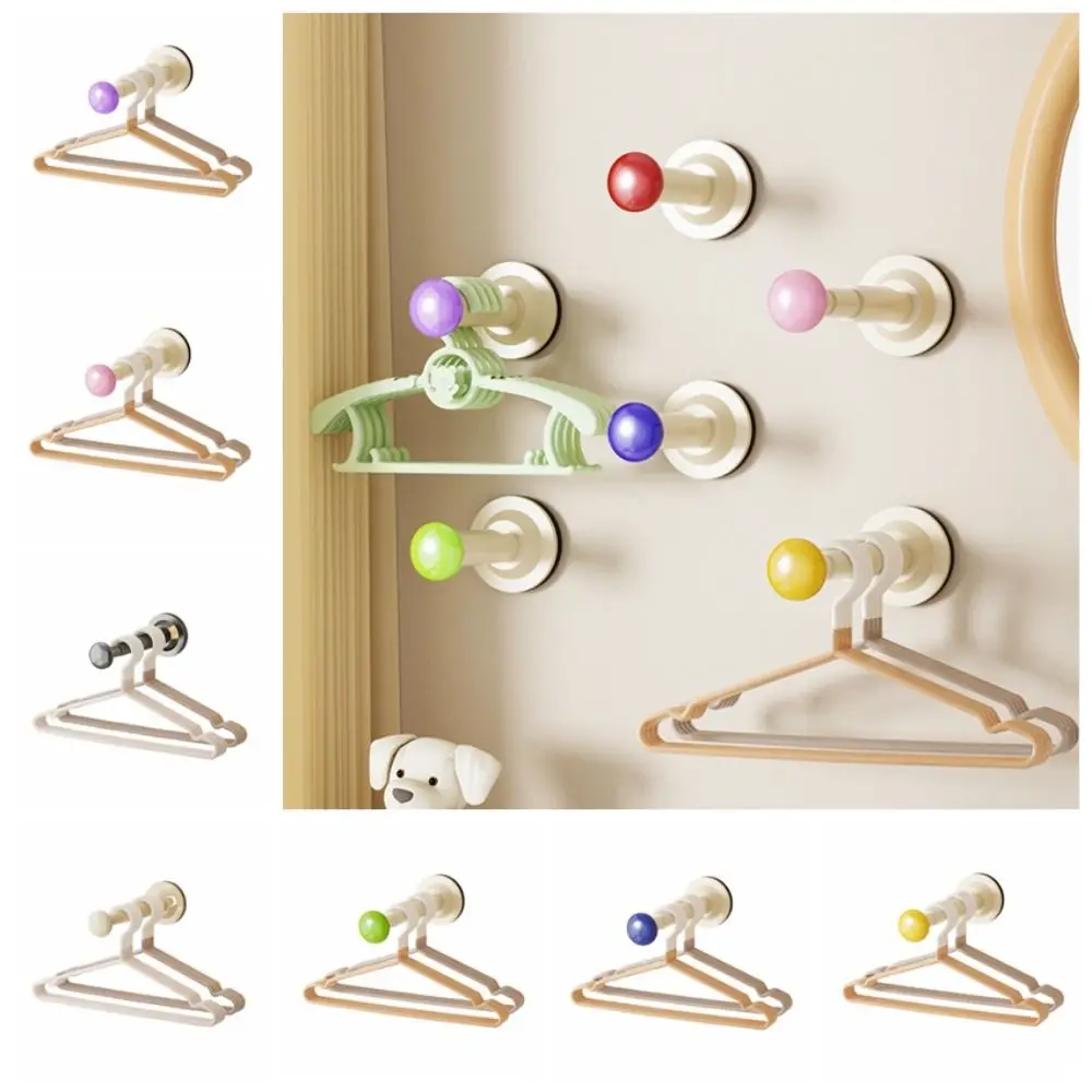

Retractable Clothes Hanger Storage Rack Scalable Wall Mounted Suction Cup Telescopic Hanger No-Drill Adjustable Drying Rack