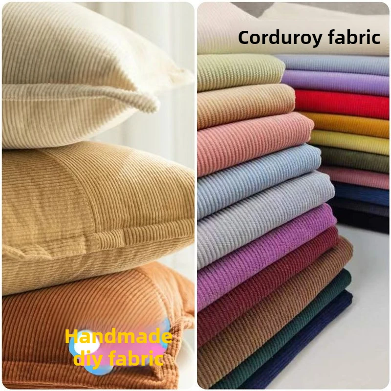 Thin Striped Stretch Corduroy Fabric By The Meter for Clothes Pants Dress Sofa Pillowcase Shoes Seiwng Cloth Wearable Black Blue