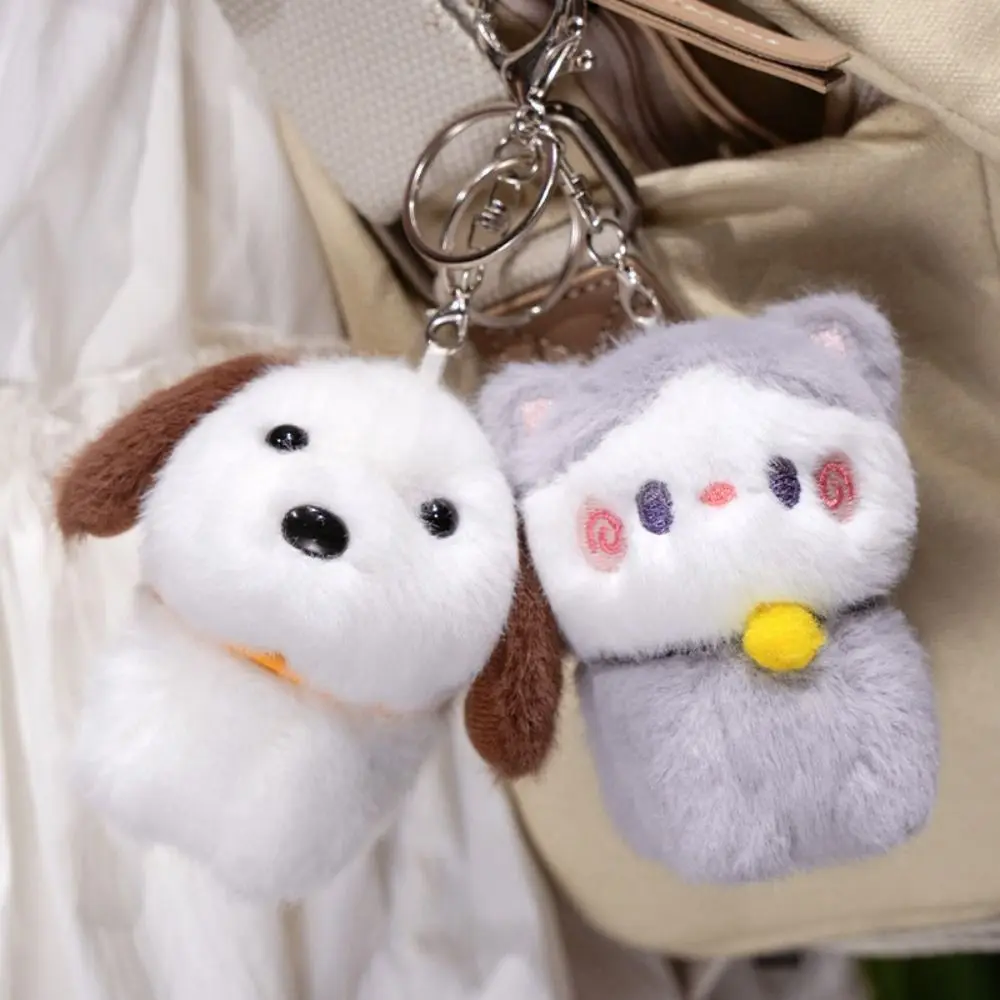 PP Cotton Capybara Plush Pendant Korean Style Cute Kitten Doll keychain Lovely 10cm Puppy Plush Toy Friends Birthday Gifts