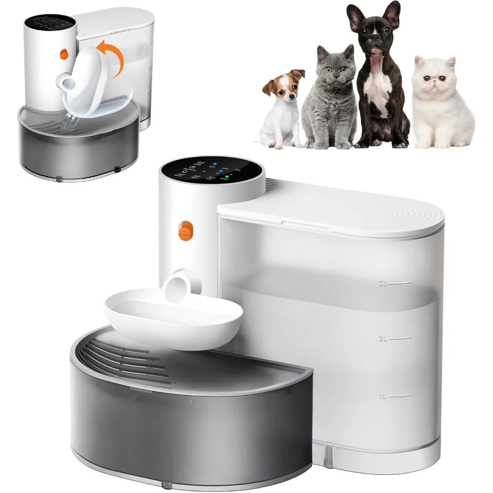 

Smart Wireless Pet Water Fountain, No Filter, 3.5L Large Capacity, Rechargeable Automatic Water Dispenser for Cats and Small Do