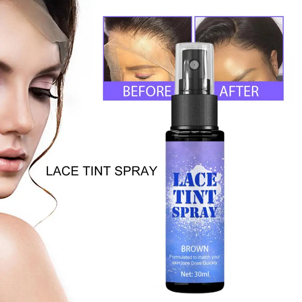 30ml Wigs Lace Tint Spray Point Nozzle Design Seamlessly Blended Spray Evenly Wigs Lace Melting Concealer Spray for Hair Salon