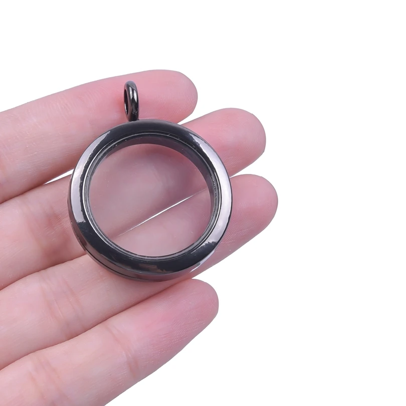 1-5pcs/Lot Round Memory Relicario Locket Pendant For Women Frame Floating Medaillon Charm Living Picture Pendant Collier Jewelry