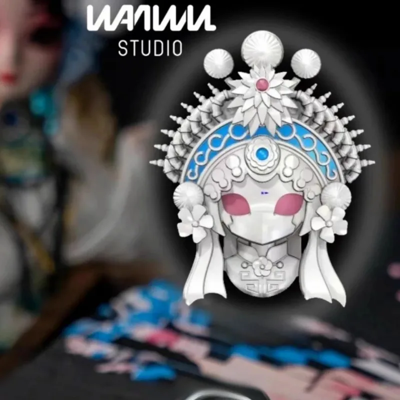 Beijing Exhibition Limited Edition WANWU Popping White Snake Mechanical Metal Tuning Fork Fingertip Push Card Decompression Toy