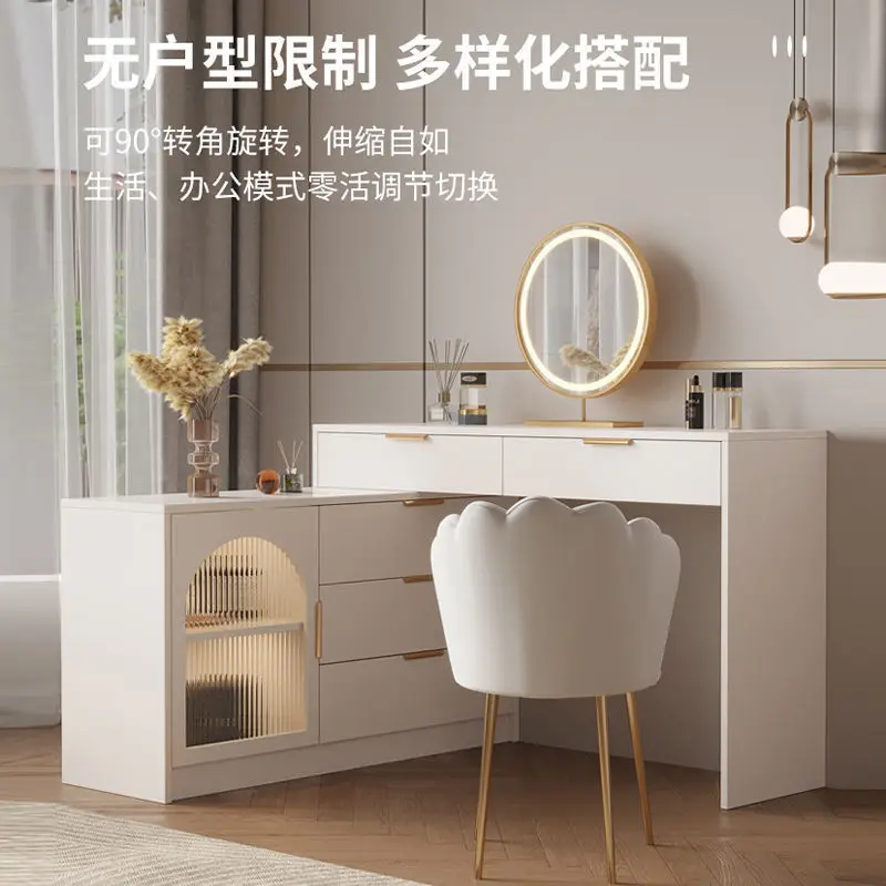 

Dresser, bedroom, dresser, chest, integrated master bedroom, storage cabinet, cream wind desk, new retractable makeup table