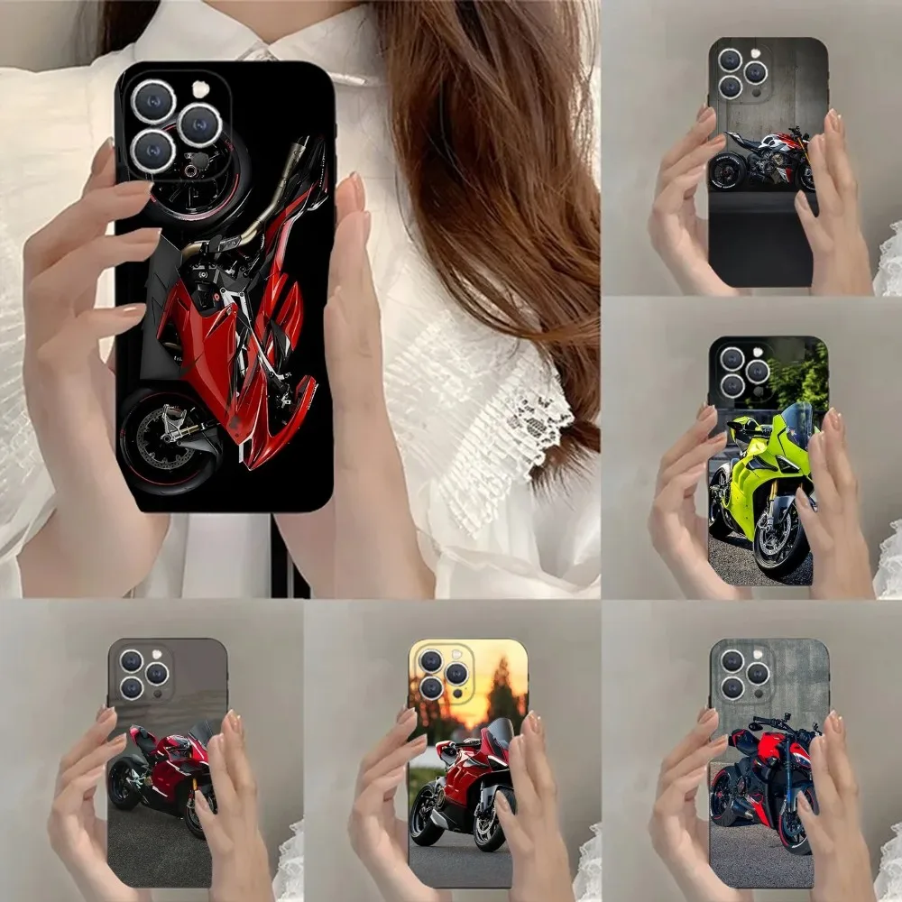 Motorcycle Racing D-Ducatis   Phone Case For iPhone 15,14,13,12,11,Plus,Pro Max,XS,X,XR,SE,Mini,8,7 Soft Silicone Black Cover