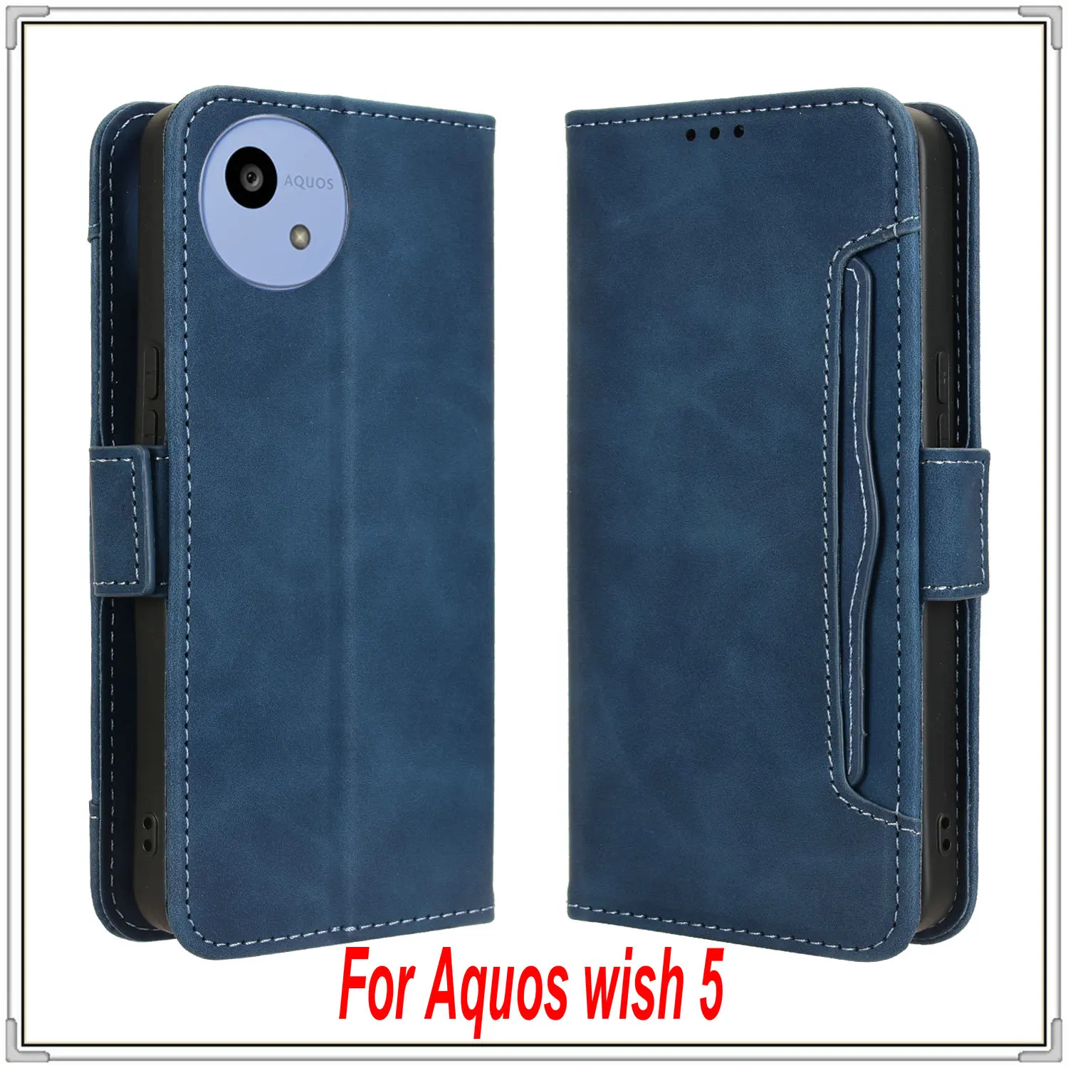Para Sharp Aquos wish 5 funda con tapa Cartera de cuero de lujo soporte de piel Retro magnético libro cubierta completa para Aquos wish5 bolsas de teléfono