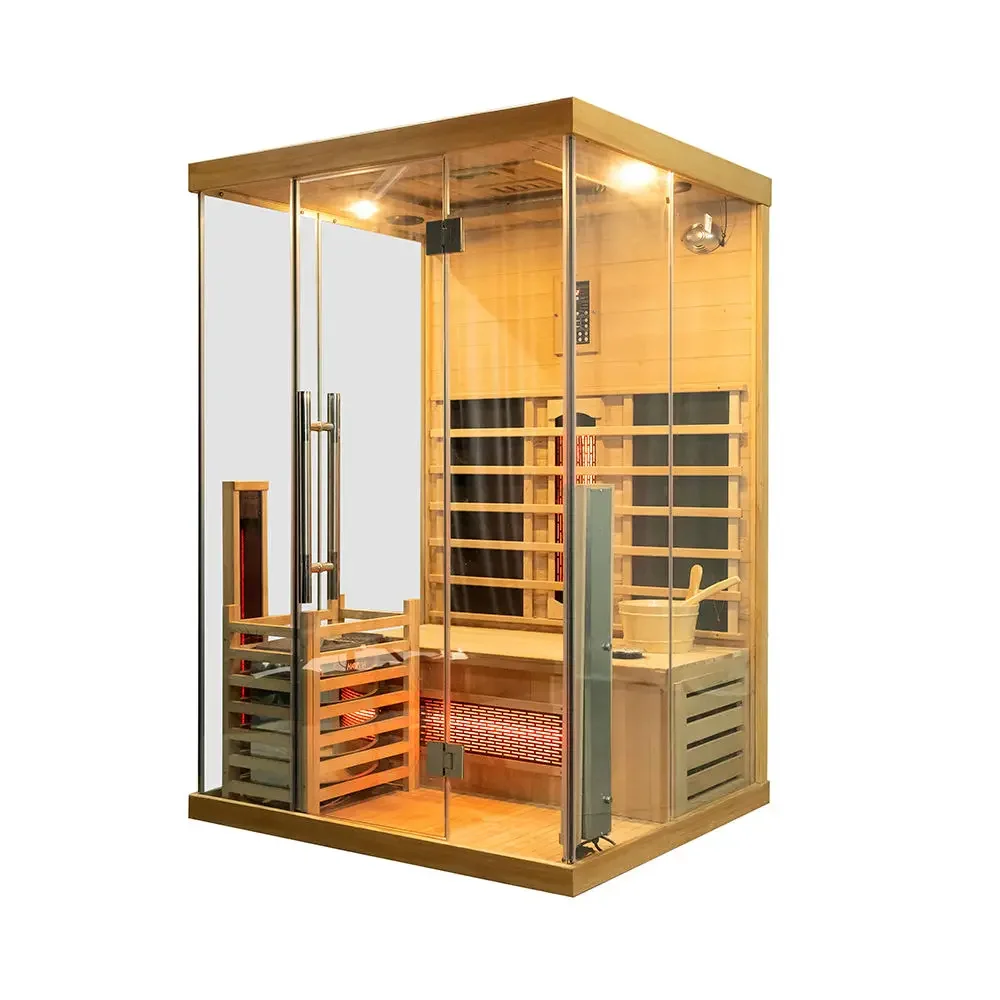 Sell indoor solid wood infrared and steam sauna with high quality indoor leisure, entertainment and relaxation