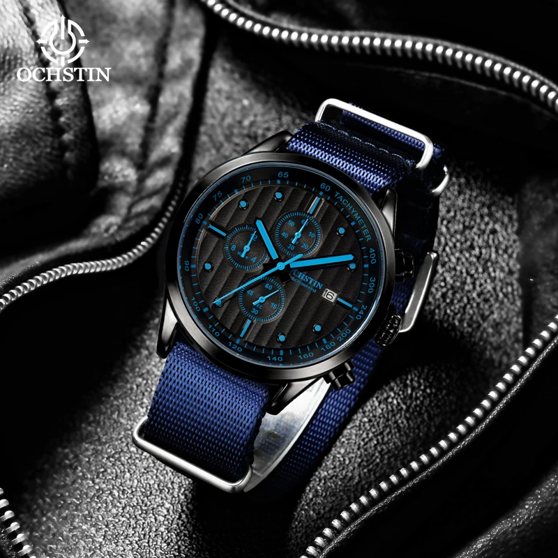 Ochstin creative nylon series orologio con movimento al quarzo multifunzione modello caldo 2024 orologio al quarzo da uomo semplice alla moda