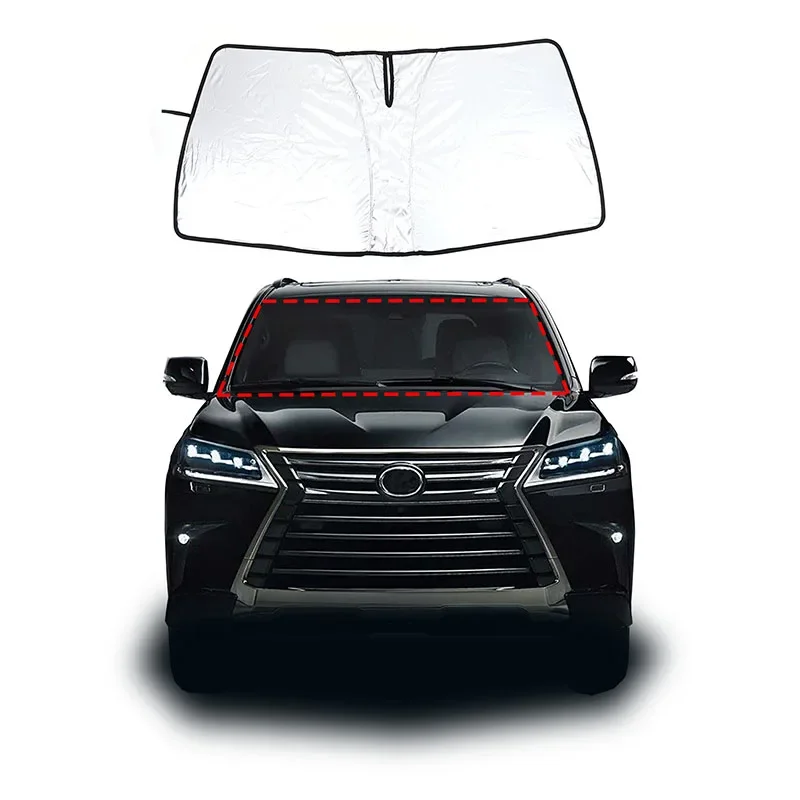 For Lexus LX570 Aluminum Foil / Silver Tape Car Front Windshield Sunshade Cover Anti-UV Interior Accessories