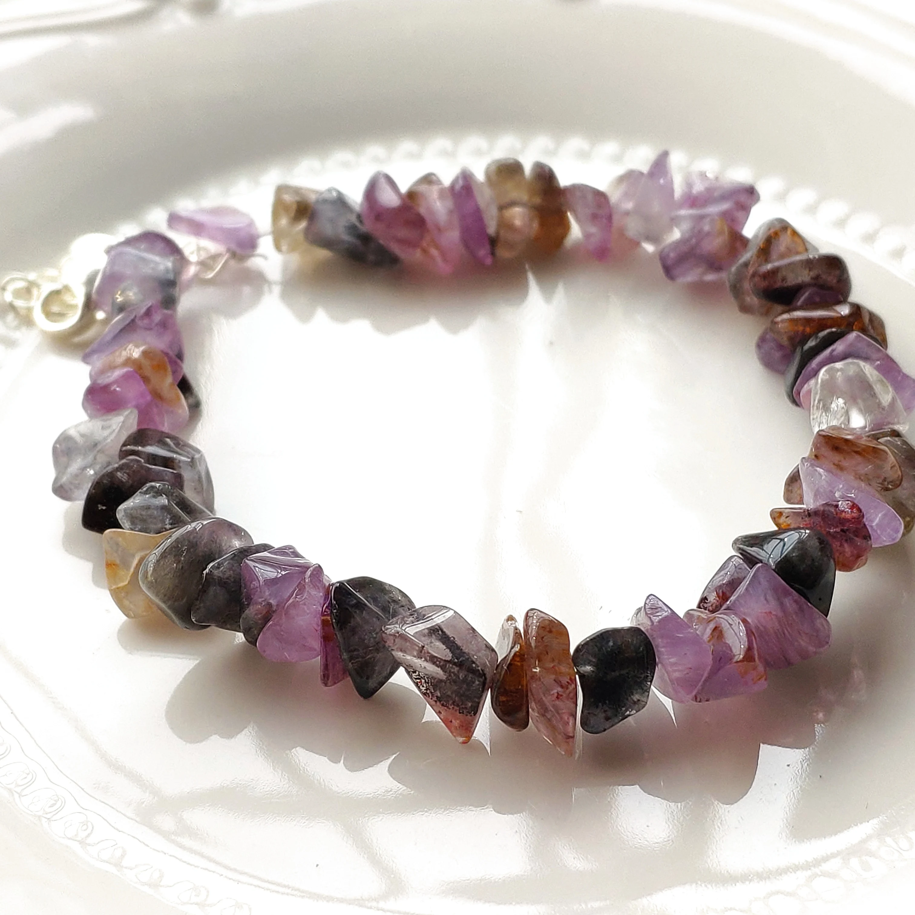 Natural Colorful Cacoxenite Red Auralite 23 Bracelet Beads 8mm Women Men Colorful Auralite 23 Canada Bracelet AAAAA