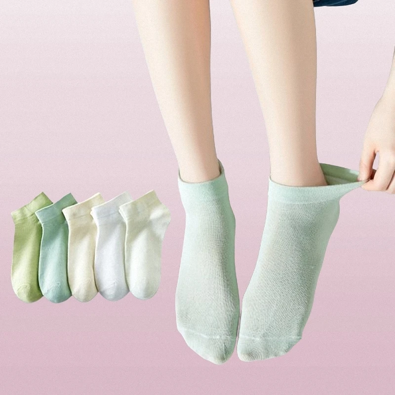 5/10 Pairs High Quality Casual Socks Women's Low-top Short-tube Boat Socks Thin Breathable Cotton Socks Pure White Women's Socks